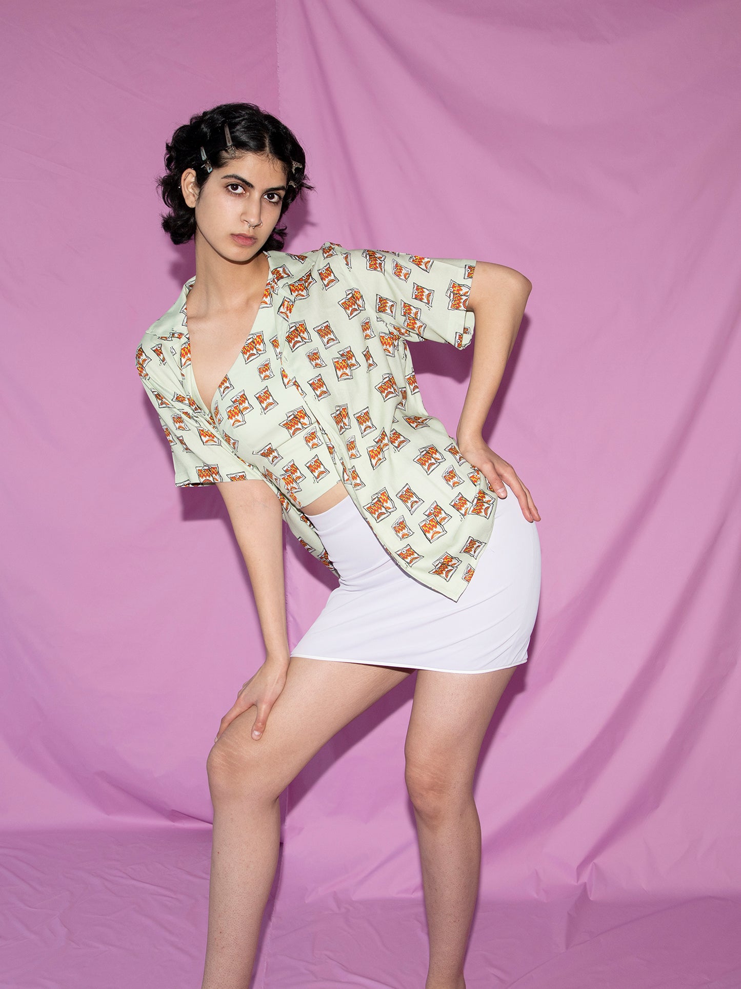 Unisex Short Sleeve Printed Shirt - Bushar