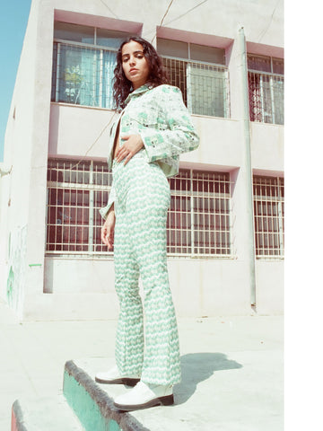 Flare Printed Pants - Milk