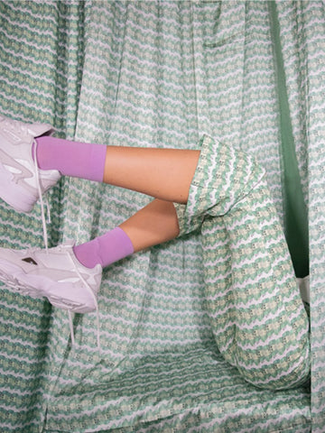 Flare Printed Pants - Milk