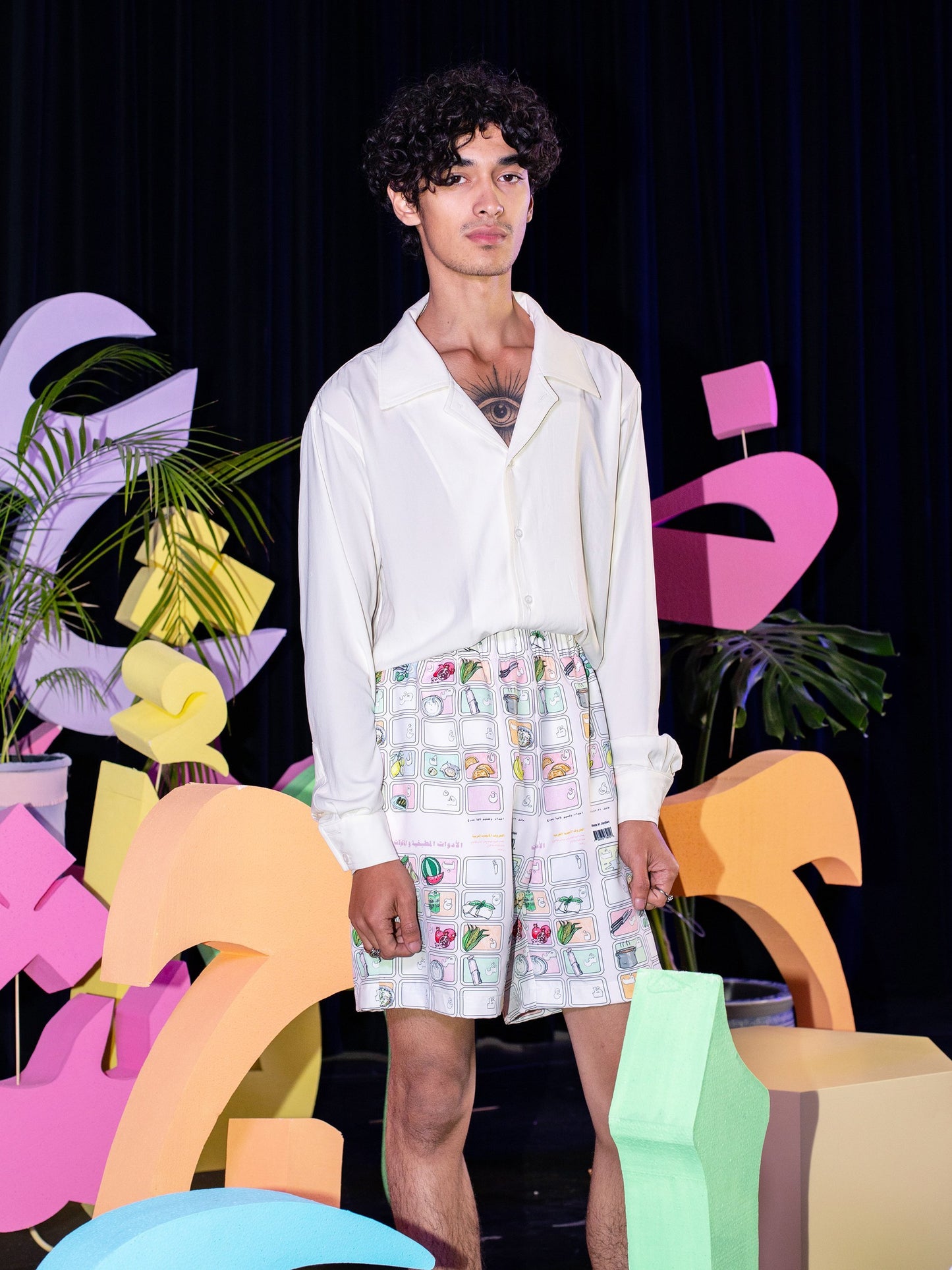 Unisex Printed Shorts Alphabets