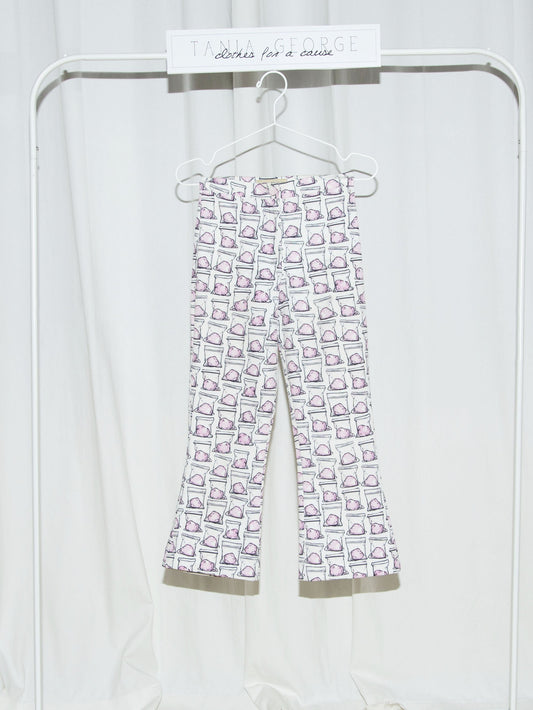 Flare Printed Pants - Cotton Candy Cropped