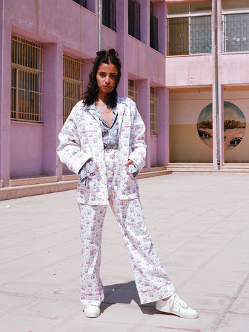 Pajama Inspired Printed Pants - Cotton Candy